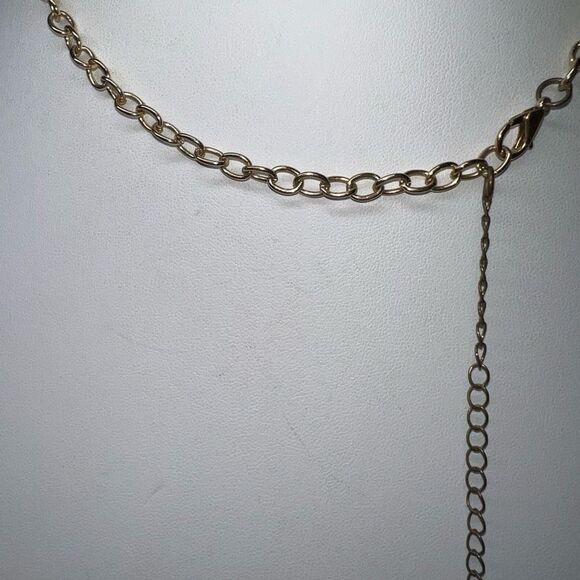 Boho Gold Tone and Neon Disc Statement Bib Necklace - Picture 6 of 6